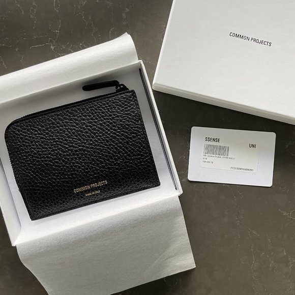 Common Projects Other - *Brand New* COMMON PROJECTS Black Grained Zipper Wallet